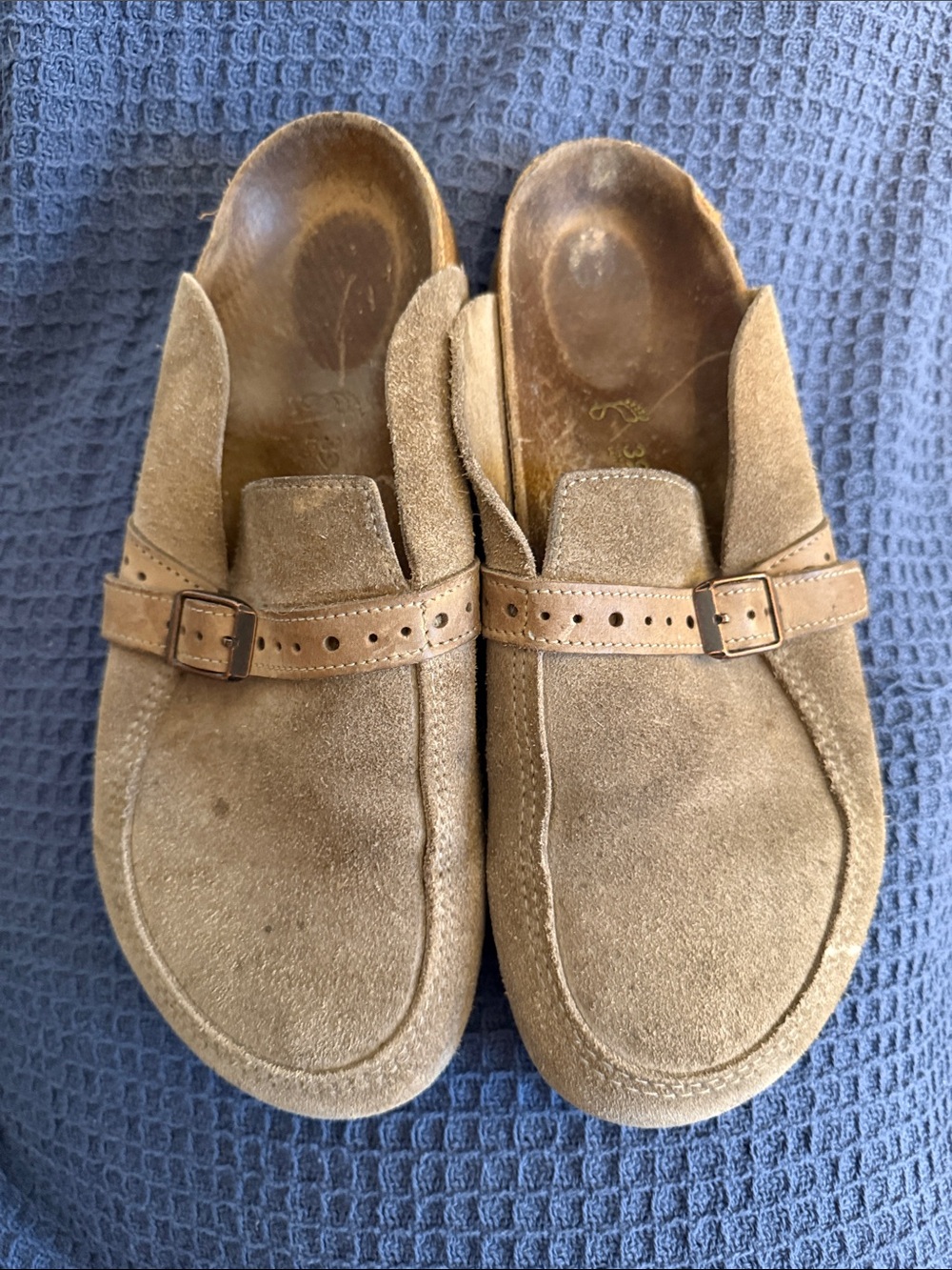 Birkenstock Suede Slip-On Loafers with Buckle - Brown